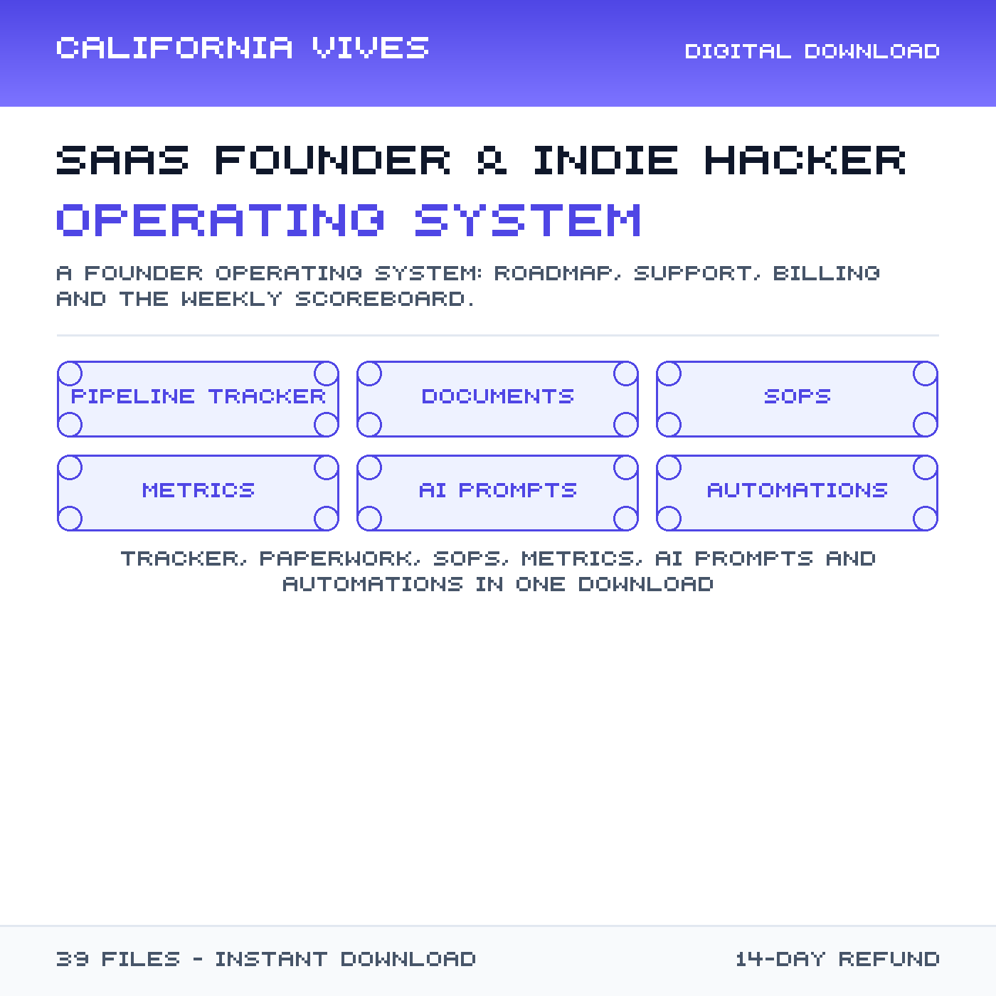 SaaS Founder & Indie Hacker Operating System preview